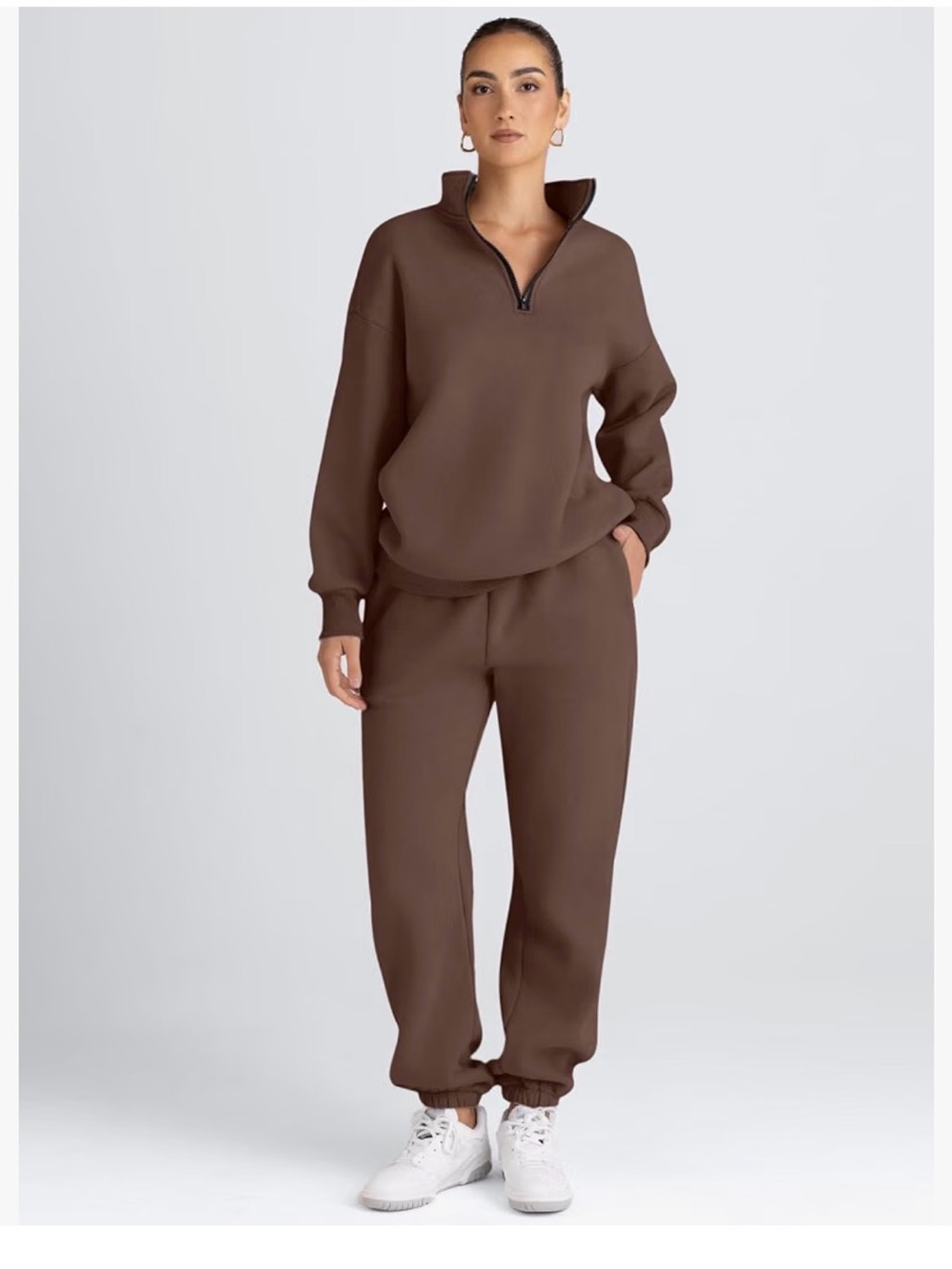 Relaxed Brown Jogger Pants Set